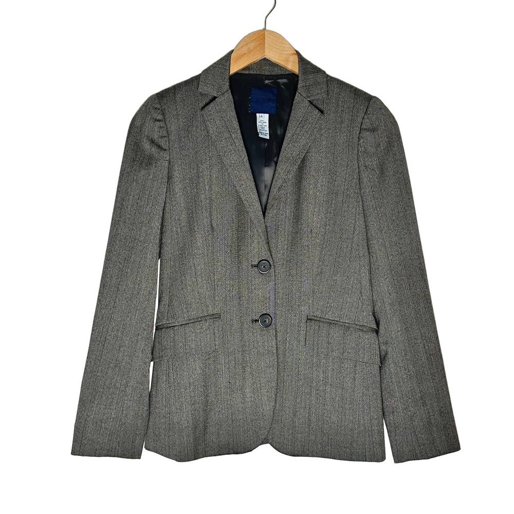 J. Crew | Women | Gray Twill Wool Blend Single Breasted Blazer | Size 0